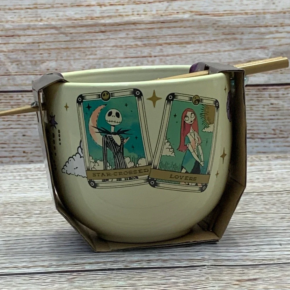 The Nightmare Before Christmas Jack and‎ Sally Noodle Bowl Chopsticks Bundle NEW